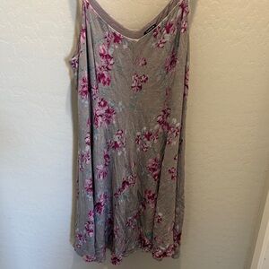 Torrid Gray Dress with Pink Floral Design